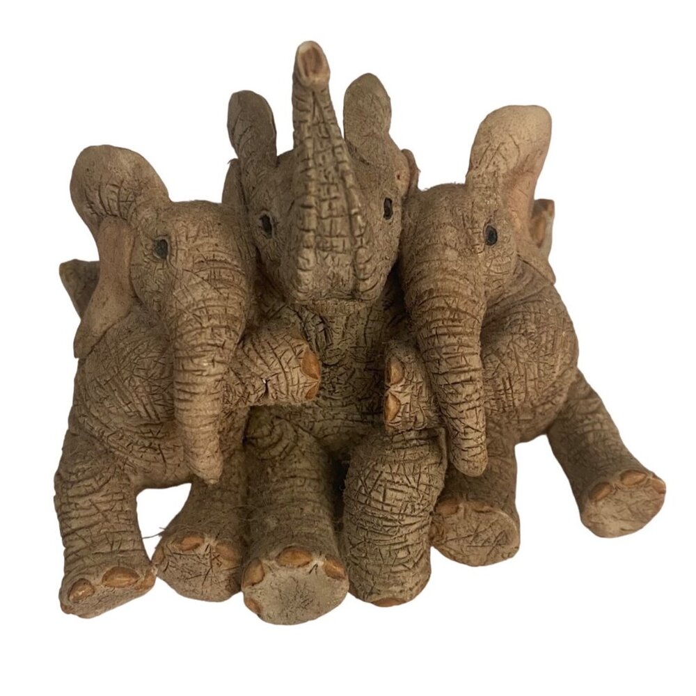 Vtg Tuskers 90929 Love Is A Family Elephant Trio Figurine 2” x 2.75” Resin